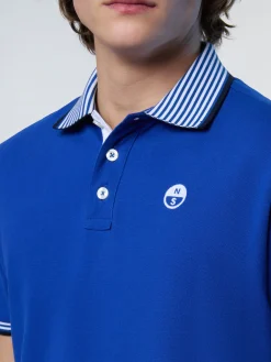 Polo Shirts^North Sails 'Polo Shirt With Striped Collar SURF BLUE