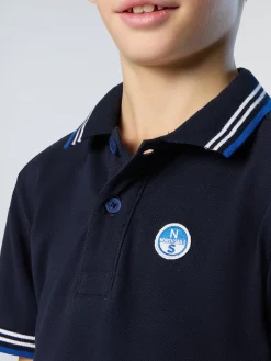 Polo Shirts^North Sails 'Polo Shirt With Striped Trims NAVY BLUE