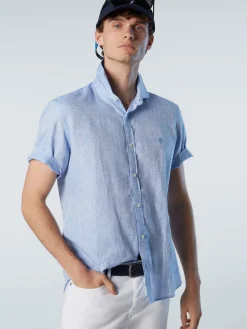 Outlet^North Sails 'Short-sleeve Linen Shirt LIGHT BLUE