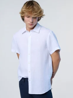 Shirts^North Sails 'Short-sleeved Linen Shirt WHITE