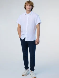Shirts^North Sails 'Short-sleeved Linen Shirt WHITE