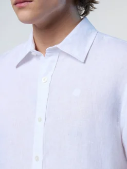 Shirts^North Sails 'Short-sleeved Linen Shirt WHITE