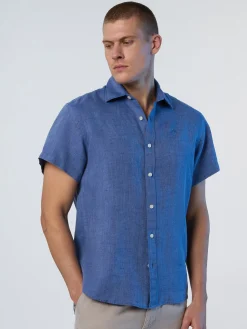 Shirts^North Sails 'Short-sleeved Linen Shirt DARK DENIM
