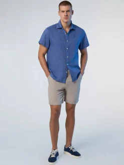 Shirts^North Sails 'Short-sleeved Linen Shirt DARK DENIM