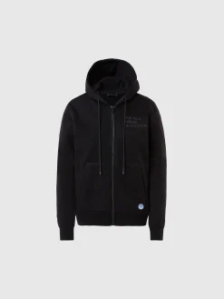 Outlet^North Sails 'Slogan Zipper-up Hoodie BLACK