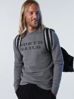 Outlet^North Sails 'Sweatshirt With Lettering MEDIUM GREY MELANGE