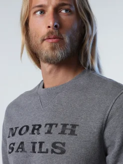 Outlet^North Sails 'Sweatshirt With Lettering MEDIUM GREY MELANGE