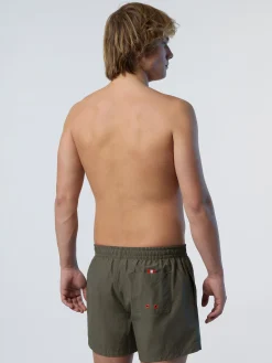 Beachwear^North Sails 'Swim Shorts With Logo Patch DUSTY OLIVE
