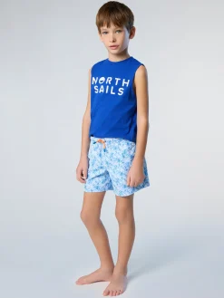 T-shirts^North Sails 'Tank Top With Logo Print SURF BLUE