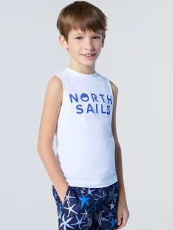 T-shirts^North Sails 'Tank Top With Logo Print WHITE