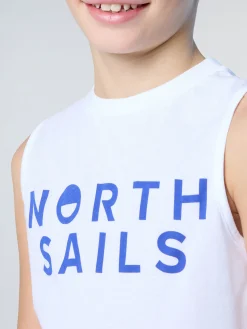 T-shirts^North Sails 'Tank Top With Logo Print WHITE