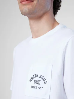 Outlet^North Sails 'T-shirt With Chest Pocket WHITE