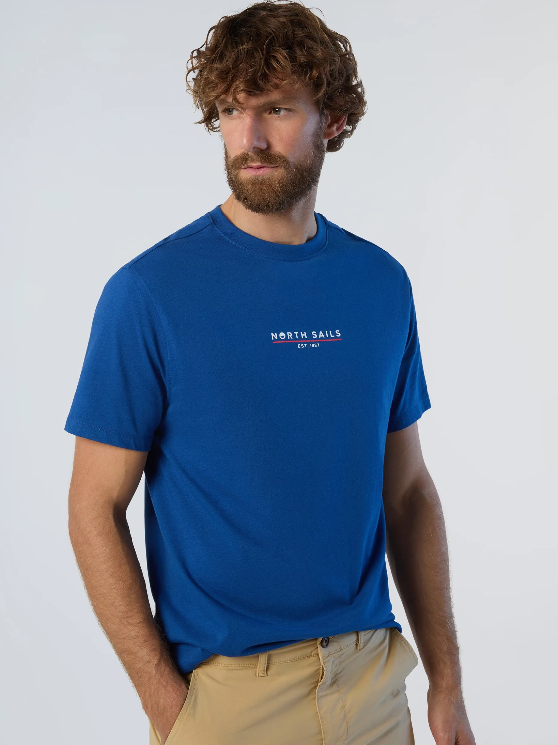 T-shirts^North Sails 'T-shirt With Heritage Print SURF BLUE