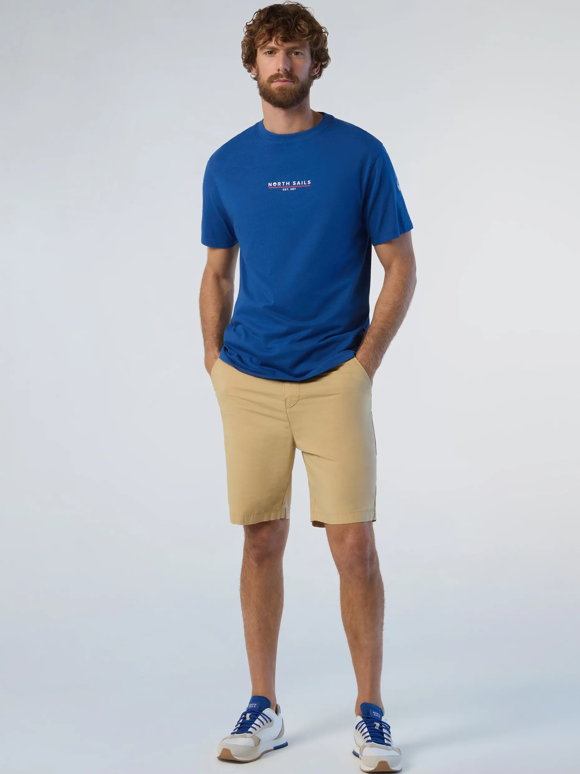 T-shirts^North Sails 'T-shirt With Heritage Print SURF BLUE