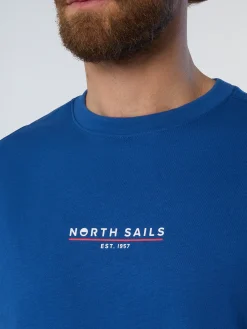 T-shirts^North Sails 'T-shirt With Heritage Print SURF BLUE
