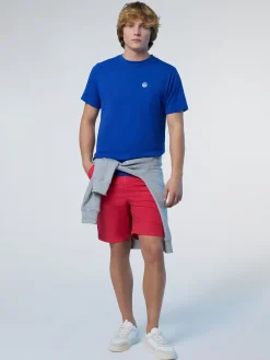 T-shirts^North Sails 'T-shirt With Logo Patch SURF BLUE