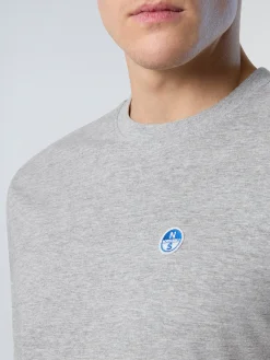 T-shirts^North Sails 'T-shirt With Logo Patch GREY MELANGE
