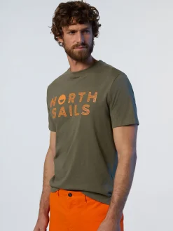 T-shirts^North Sails 'T-shirt With Logo Print DUSTY OLIVE