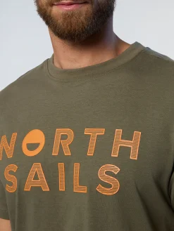T-shirts^North Sails 'T-shirt With Logo Print DUSTY OLIVE