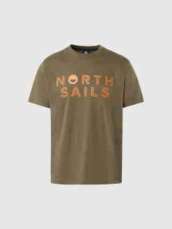T-shirts^North Sails 'T-shirt With Logo Print DUSTY OLIVE