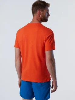 T-shirts^North Sails 'T-shirt With Logo Print FLAME ORANGE
