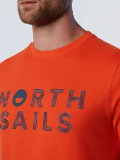 T-shirts^North Sails 'T-shirt With Logo Print FLAME ORANGE