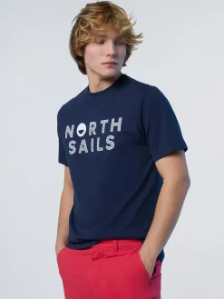 T-shirts^North Sails 'T-shirt With Logo Print NAVY BLUE
