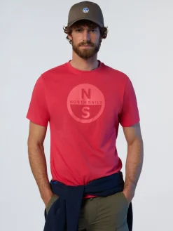 T-shirts^North Sails 'T-shirt With Maxi Logo Print WATERMELON