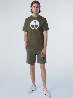T-shirts^North Sails 'T-shirt With Maxi Logo Print DUSTY OLIVE