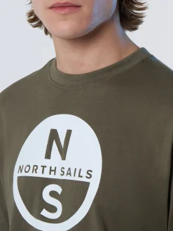 T-shirts^North Sails 'T-shirt With Maxi Logo Print DUSTY OLIVE