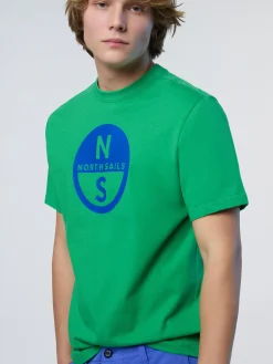 T-shirts^North Sails 'T-shirt With Maxi Logo Print GREEN BEE