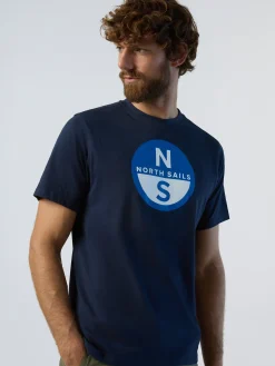T-shirts^North Sails 'T-shirt With Maxi Logo Print NAVY BLUE