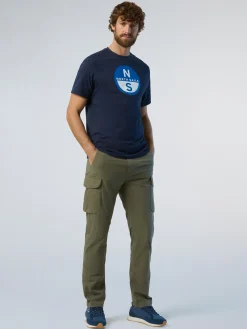 T-shirts^North Sails 'T-shirt With Maxi Logo Print NAVY BLUE