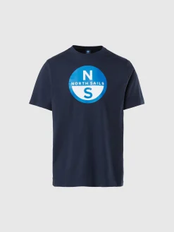 T-shirts^North Sails 'T-shirt With Maxi Logo Print NAVY BLUE