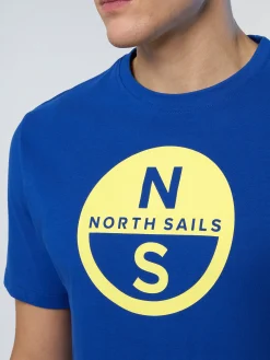 T-shirts^North Sails 'T-shirt With Maxi Logo Print SURF BLUE