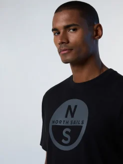 T-shirts^North Sails 'T-shirt With Maxi Logo Print BLACK
