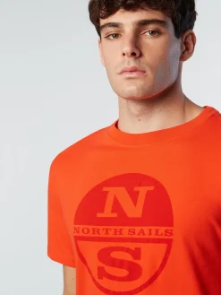 Outlet^North Sails 'T-shirt With Maxi Logo Print BRIGHT ORANGE