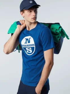 Outlet^North Sails 'T-shirt With Maxi Logo Print OCEAN BLUE