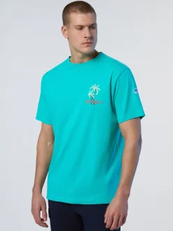 T-shirts^North Sails 'T-shirt With Palm Tree Embroidery CERAMIC