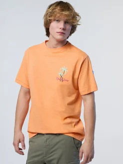 T-shirts^North Sails 'T-shirt With Palm Tree Embroidery TANGERINE