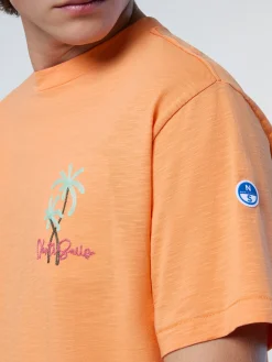 T-shirts^North Sails 'T-shirt With Palm Tree Embroidery TANGERINE