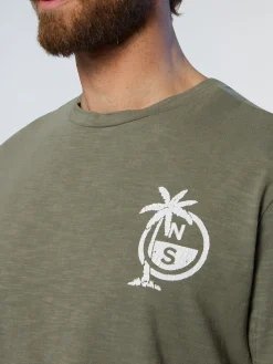 T-shirts^North Sails 'T-shirt With Palm Tree Print DUSTY OLIVE