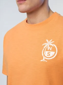 T-shirts^North Sails 'T-shirt With Palm Tree Print TANGERINE