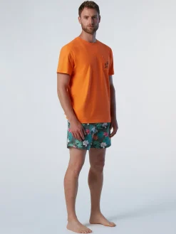 T-shirts^North Sails 'T-shirt With Palm Tree Print TANGERINE
