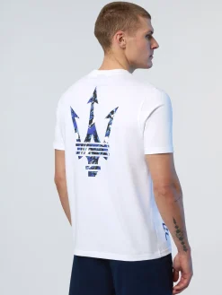 T-shirts^North Sails 'T-shirt With Patterned Trident WHITE