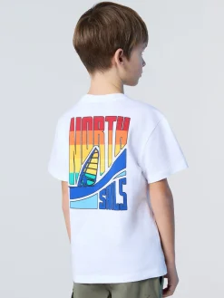 T-shirts^North Sails 'T-shirt With Rainbow Prints WHITE