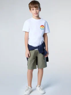 T-shirts^North Sails 'T-shirt With Rainbow Prints WHITE