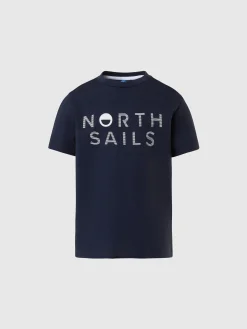 T-shirts^North Sails 'T-shirt With Striped Print NAVY BLUE