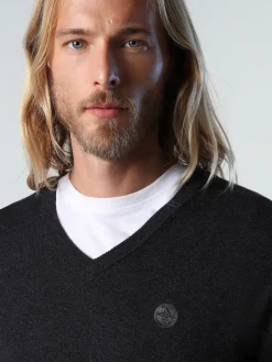 Outlet^North Sails 'V-neck Jumper DARK GREY MELANGE