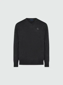 Outlet^North Sails 'V-neck Jumper DARK GREY MELANGE